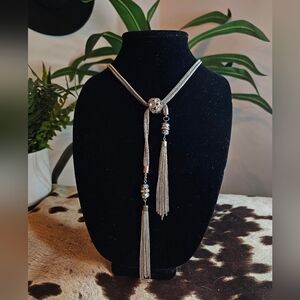 Chic Silver Tassel Necklace
